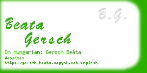 beata gersch business card